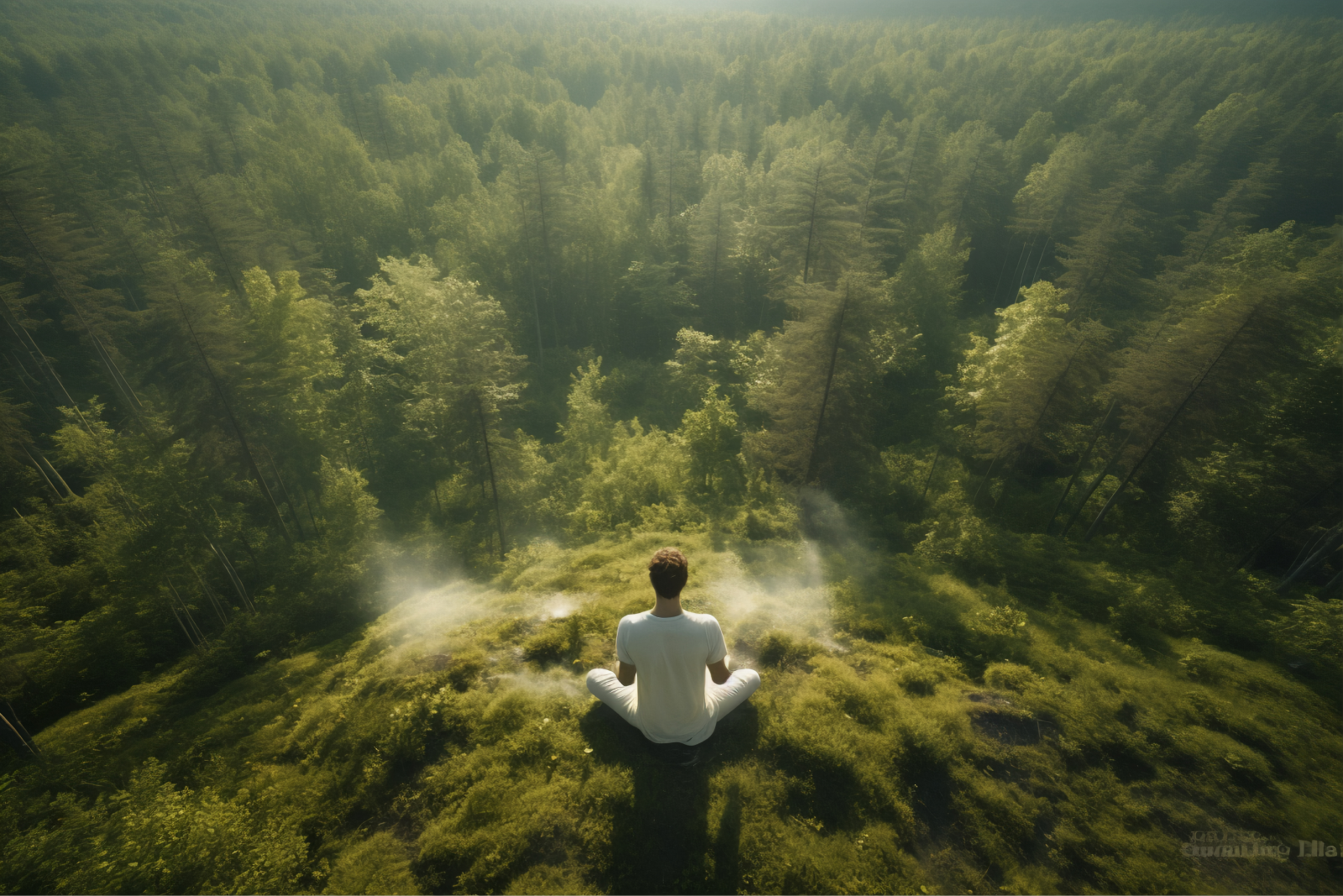 Morning meditation outdoors — daily Ayurvedic rhythm in practice